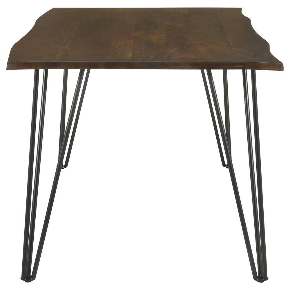 Mango Cocoa Live-Edge Rectangular Dining Table with Iron Legs