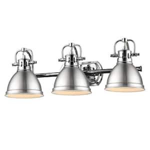 Duncan 8.125 in. 3-Light Chrome Vanity Light