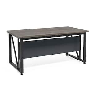 Moronia 55.1 in. Rectangular Gray Engineered Wood Computer Desk