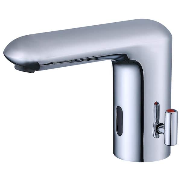 GIVING TREE Commercial Single Hole Touchless Bathroom Sink Faucet Smart Automatic Sensor Basin Vanity Faucets in Chrome