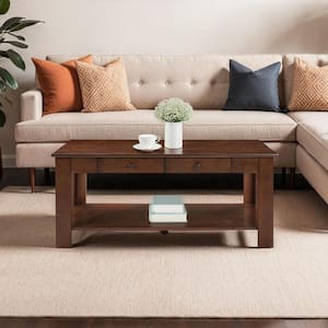 American Heritage Oval Coffee Table With Shelf – White Wood Finish, Traditional Style, 36x22x18 Inches, Convenience Concepts