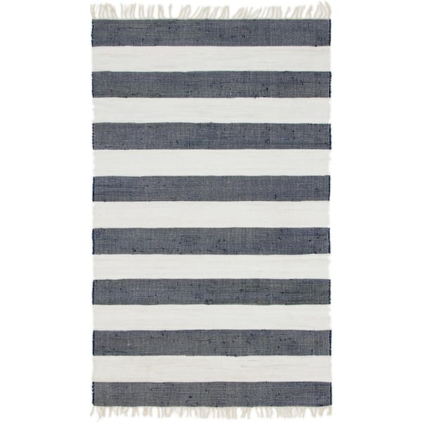 StyleWell Lorelei Navy/Ivory 5 ft. x 8 ft. Striped Area Rug