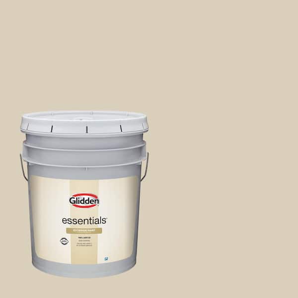 Glidden Essentials 5 gal. PPG1097-3 Toasted Almond Satin Exterior Paint