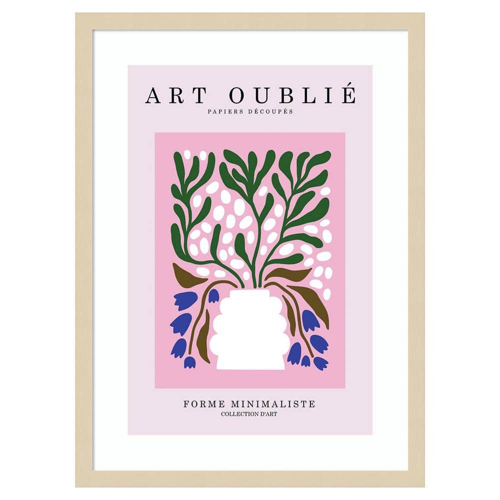 Periwinkle Flowers Minimalist Abstract Framed Wall Art Print