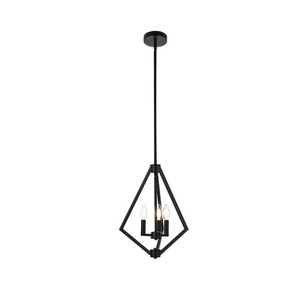 Unbranded Home Living 40-Watt 3-Light Black Pendant Light with No Shade No Bulbs Included