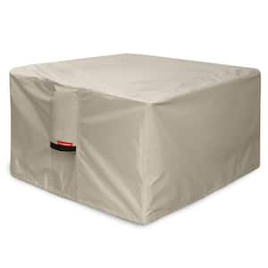 50 in. W x 50 in. D x 24 in. H Waterproof 600D Heavy Duty Square Patio Fire Pit Table Cover, Beige