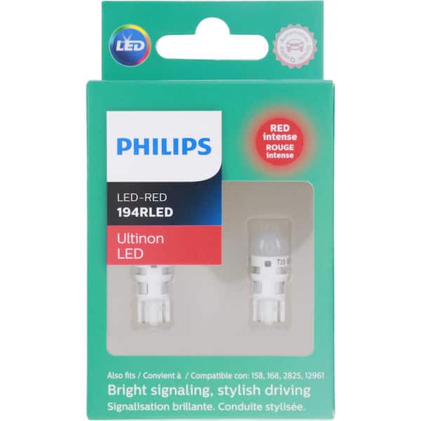Philips Ultinon LED 194 Red Signaling Bulb (2-Pack) 194WLED - The Home Depot