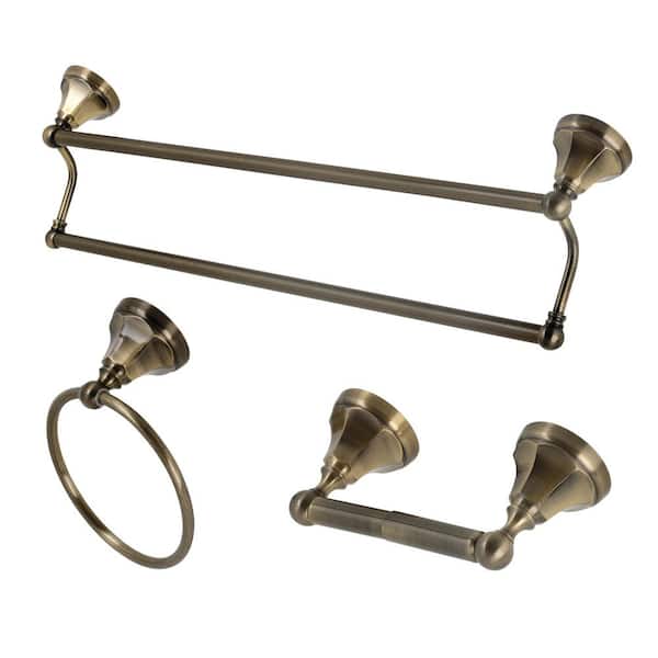 Kingston Brass Metropolitan 3-Piece Bathroom Accessory Set in Antique Brass