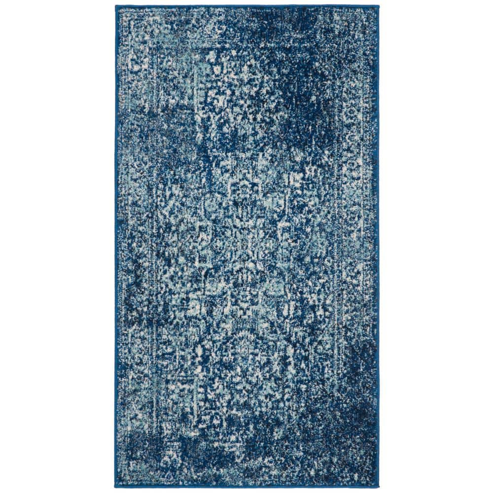 Evoke Navy/Ivory 2 ft. x 4 ft. Distressed Border Medallion Area Rug price history on PriceWatchPro
