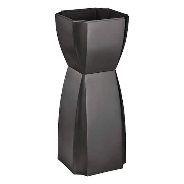 Vigoro 12 in. Expound Black Plastic Planter (2 Pack)