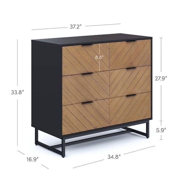 knee length dresses for ladies Luxenhome Mid-Century Modern Wave 6-Drawer 47.2-Inch Wide Dresser