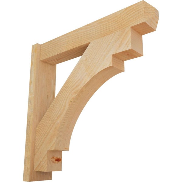 Ekena Millwork 6 in. x 30 in. x 30 in. Merced Craftsman Rough Sawn Douglas Fir Outlooker