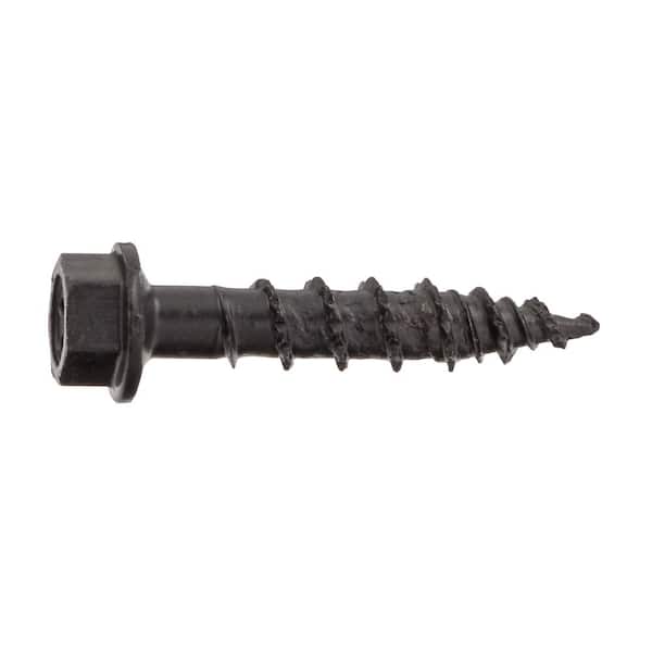 Black 6-Lobe Drive Exterior Washer Hex Head Multi-Material Screw 1/4 in. x 1-1/4 in. 1 lb. - Box (79-Piece)