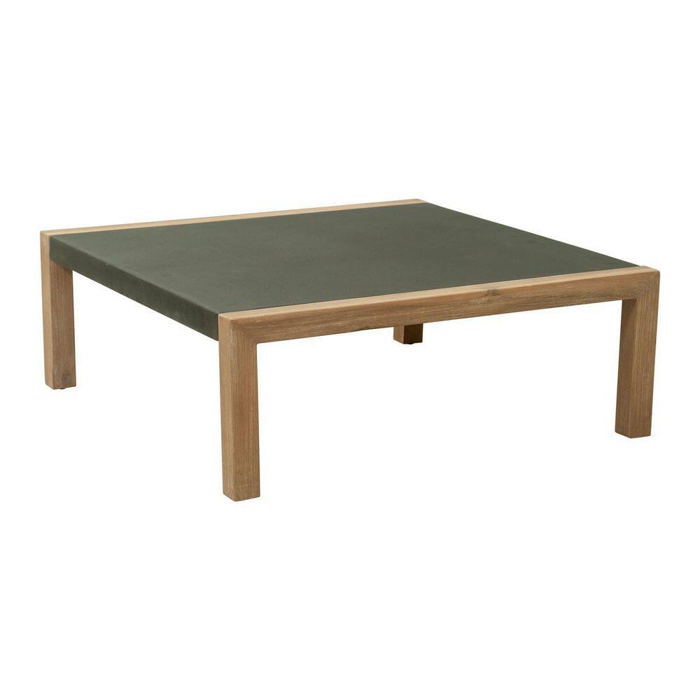 37 in. L x 16.5 in. H Gray Finish Square Shape Glass Coffee Table in Wood Frame price history on PriceWatchPro