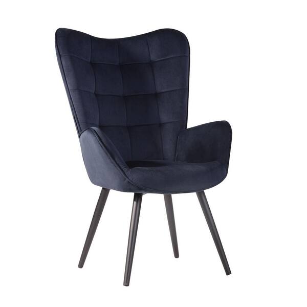 Homy Casa Funkel Blue Upholstery Velvet Accent Chair FUNKEL VELVET BLUE ...