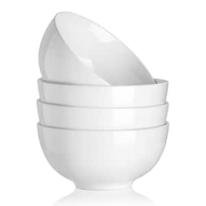 42 oz. White Porcelain Bowls Cereal Soup Ramen Bowls Set Serving Bowls for Ice Cream Pasta and Snack(Set of 4)