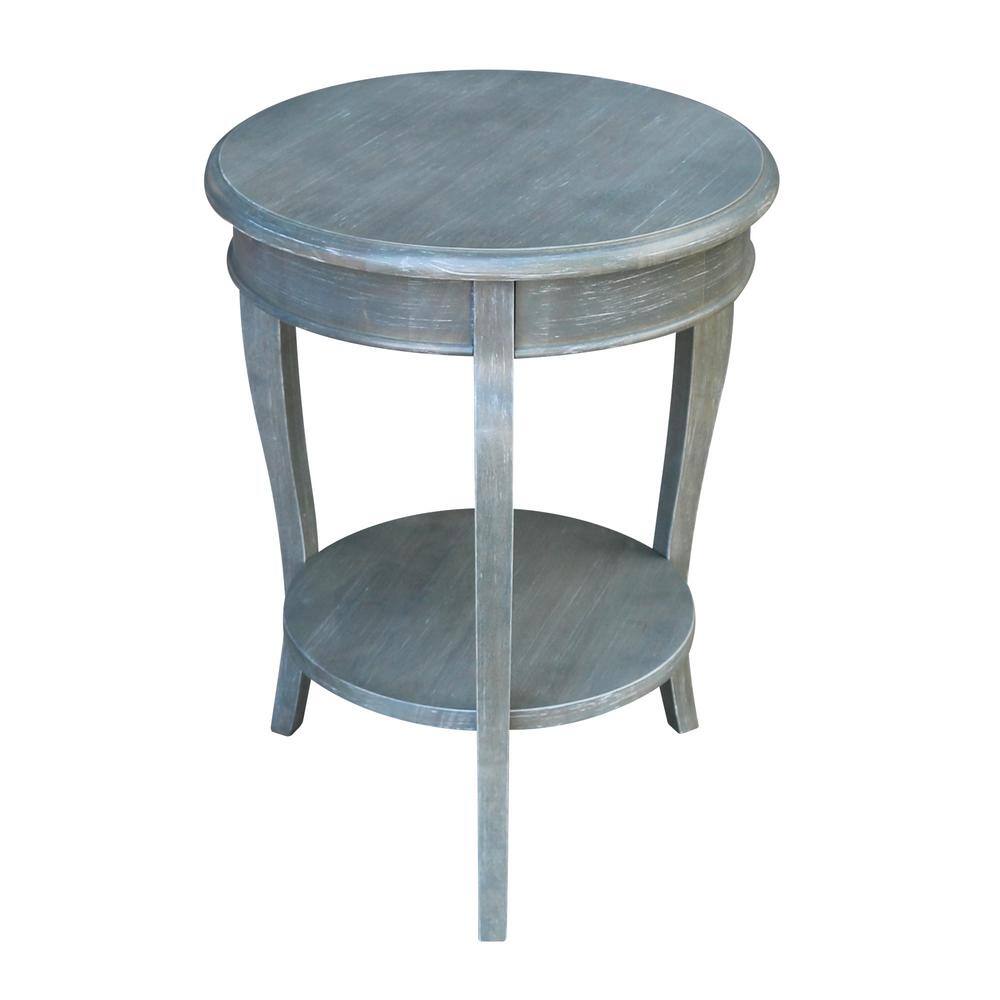 Cambria Heather Gray Round Solid Parawood End Table