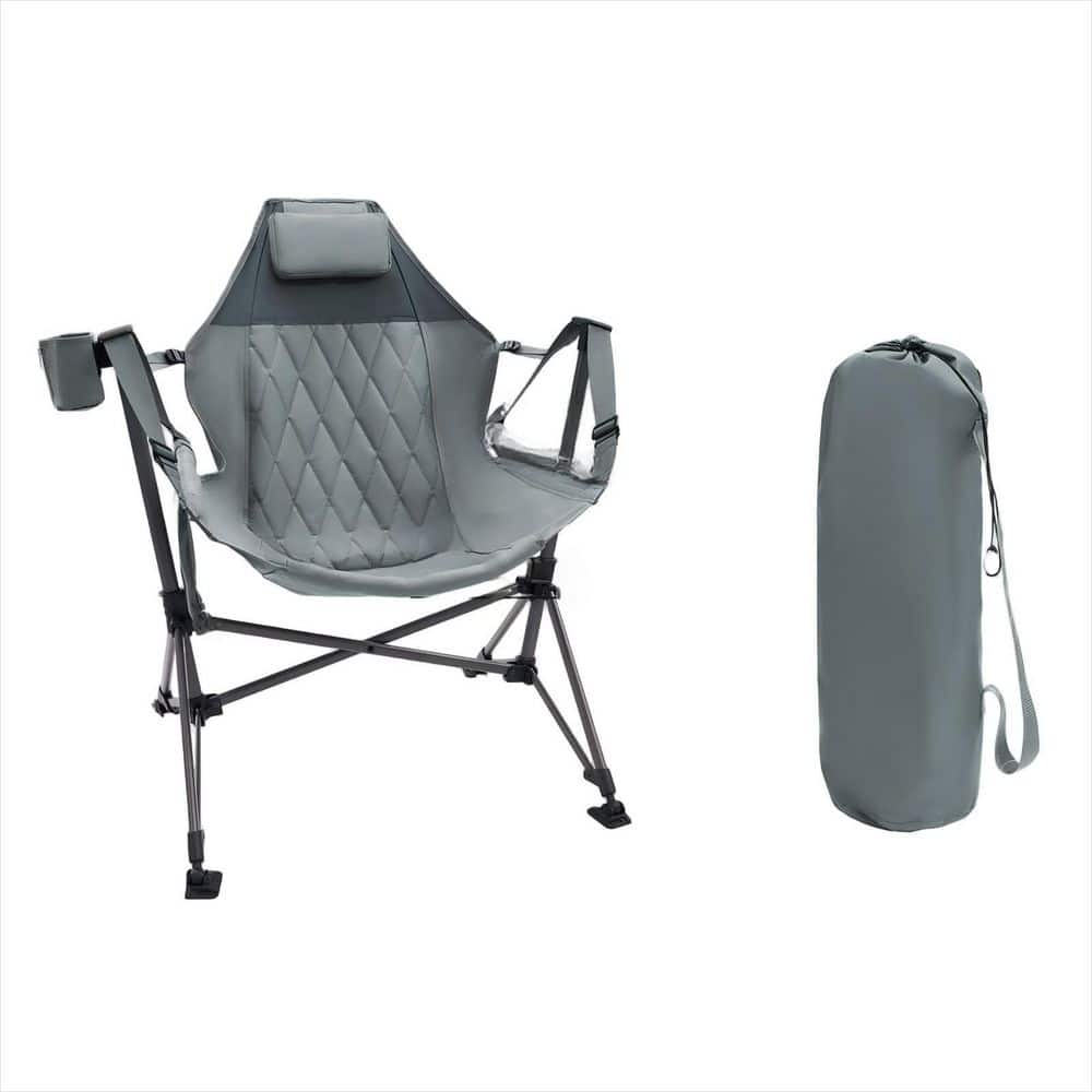 2.58 ft. Gray Portable Folding Hammock Camping Chair with Adjustable Back and Height for Outdoor Lawn, Backyard, Patio price history on PriceWatchPro