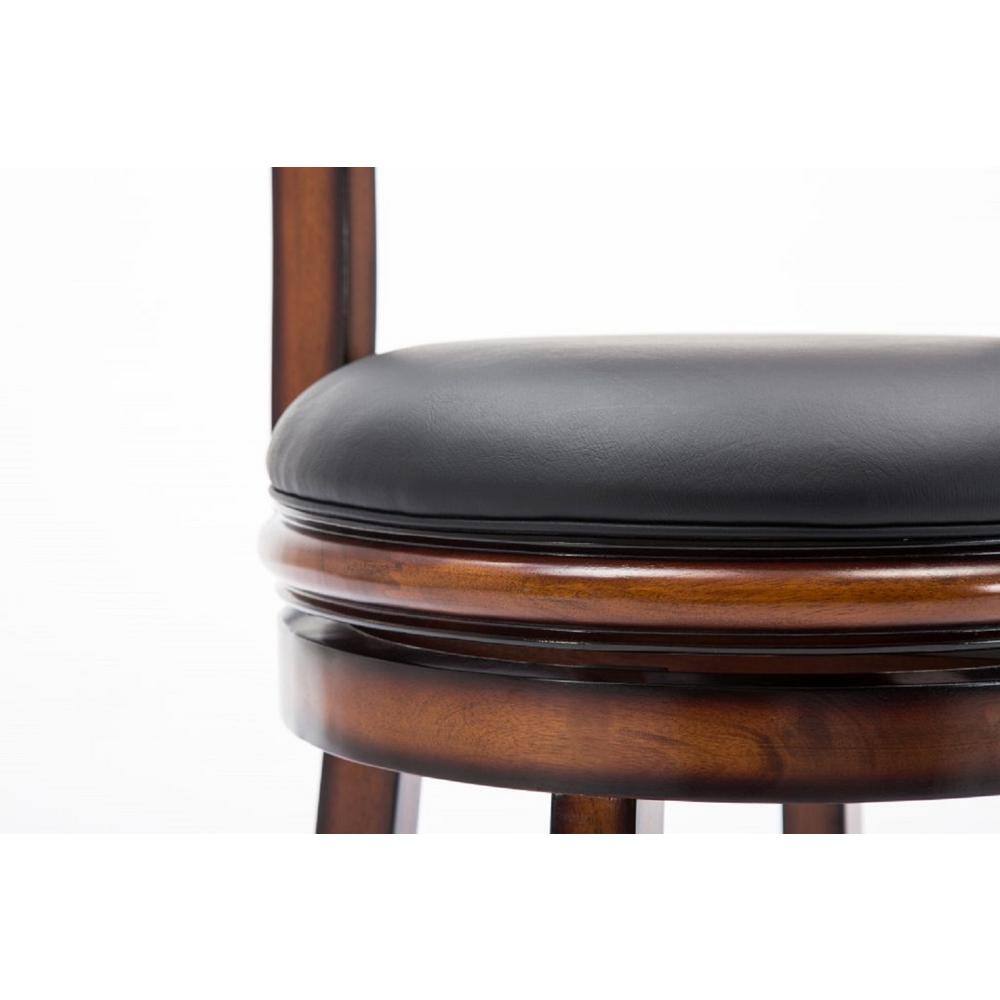 Chestnut Bonded Leather 24" Swivel Counter Stool with High-Density Foam