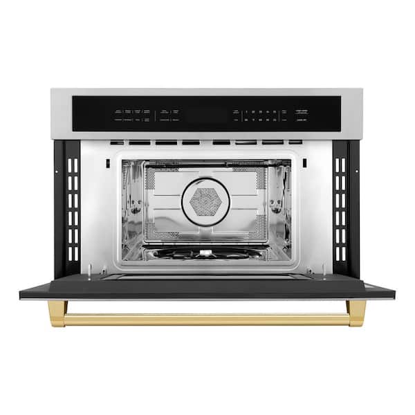 ZLINE Kitchen and Bath Autograph Edition 30 in. 1000-Watt Built-In Microwave  Drawer in Stainless Steel & Polished Gold Handle MWDZ-30-G - The Home Depot