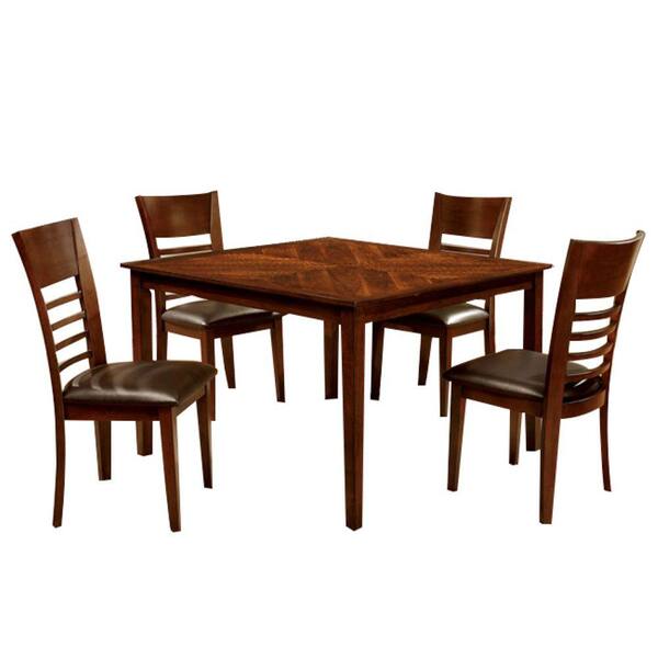 William's Home Furnishing Hillsview i Brown Cherry Dining Table Set (5-Piece)