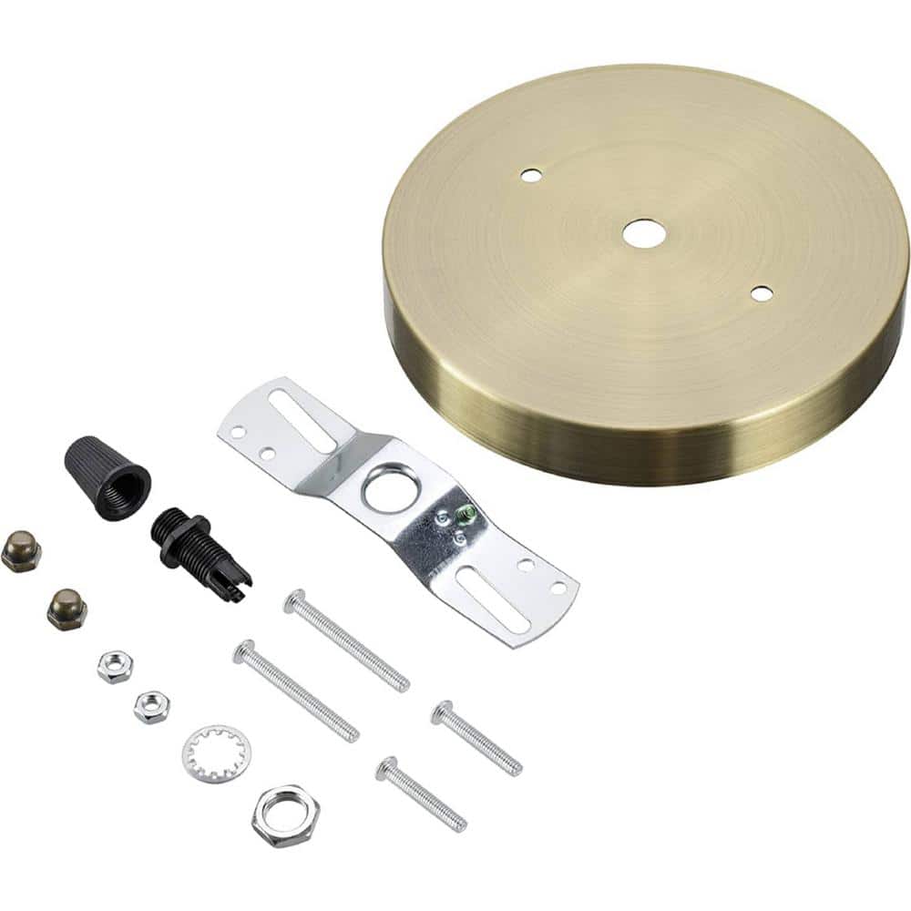 5-1/8 in. Dia and 7/16 in. Center Hole, Antique Brass Finish, Chandelier Fi