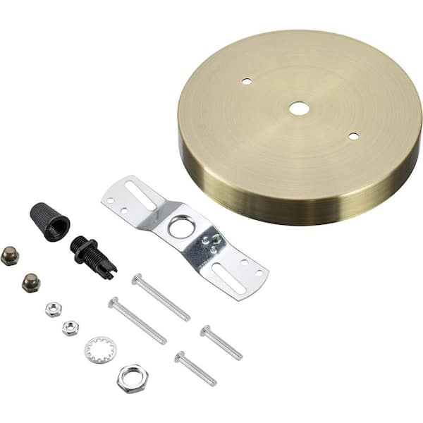 Unbranded 5-1/8 in. Dia and 7/16 in. Center Hole, Antique Brass Finish, Chandelier Fixture Canopy Kit