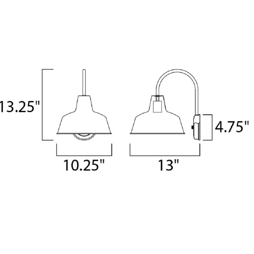 Weathered Zinc 13" Outdoor Wall Sconce with Gooseneck Arm