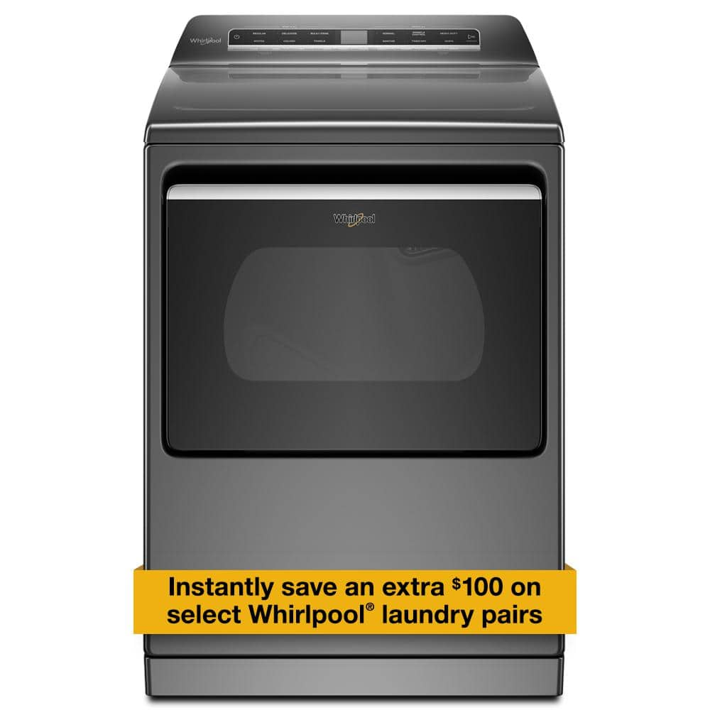 Whirlpool Smart Capable 7.4 CU Ft Steam Cycle Smart Electric Dryer