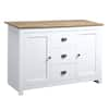 HOMCOM 3-Drawers White Kitchen Storage Sideboard With Adjustable ...