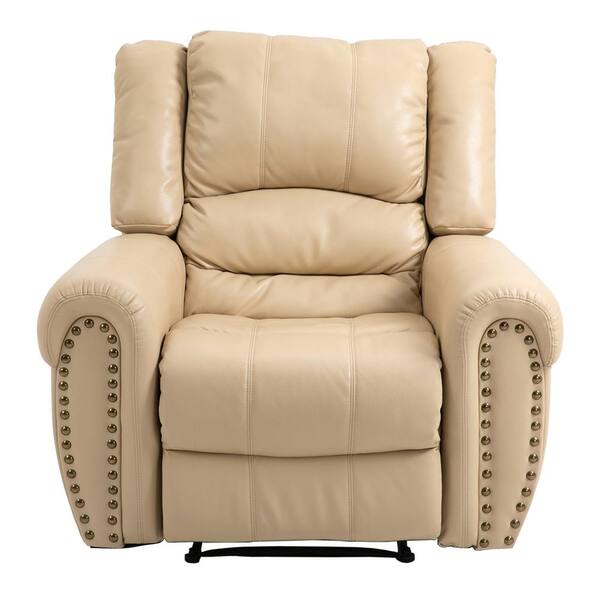 tan leather glider