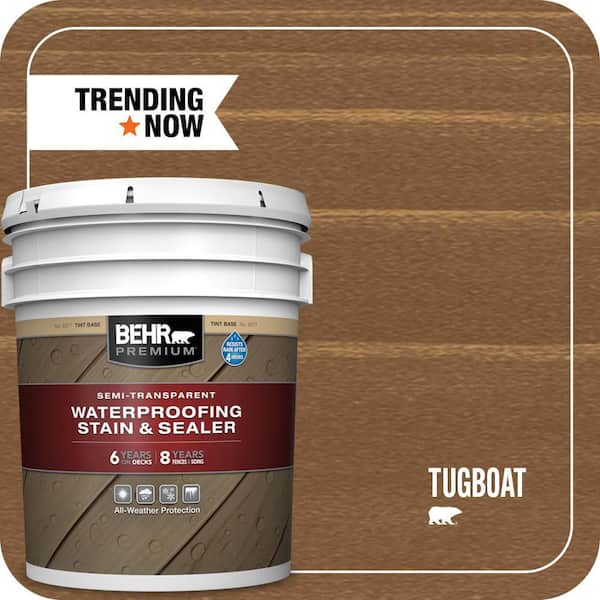 5 gal. #ST-141 Tugboat Semi-Transparent Waterproofing Exterior Wood Stain and Sealer