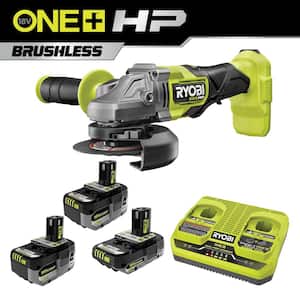 ONE+ 18V HIGH PERFORMANCE Kit w/ (2) 4.0 Ah Batteries, 2.0 Ah Battery, 2-Port Charger, & ONE+ HP Brushless Angle Grinder