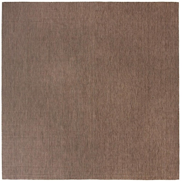 Outdoor Solid Brown 13 ft. x 13 ft. Indoor/Outdoor Area Rug