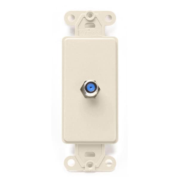 Leviton Decora 1-Gang Light Almond F-Connector/Cable Standard Insert (1- Pack) 40681-T