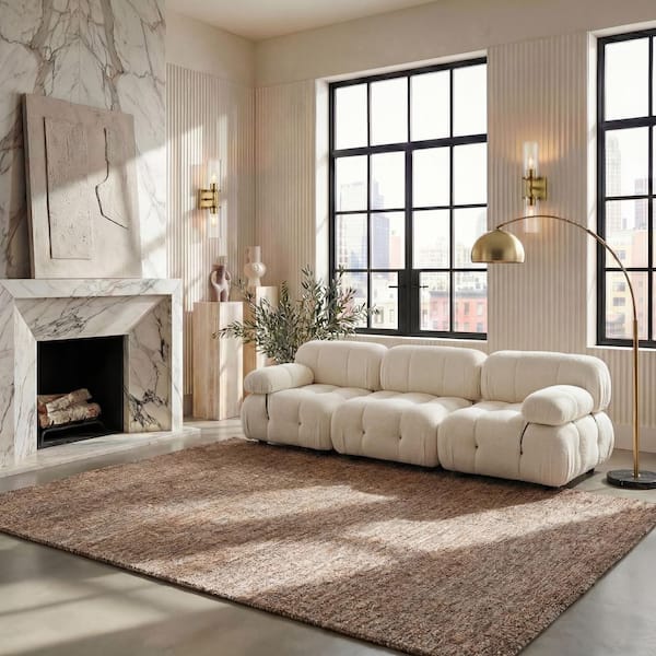 Abstract 9 ft. x 12 ft. Antique/Brown Speckled Area Rug