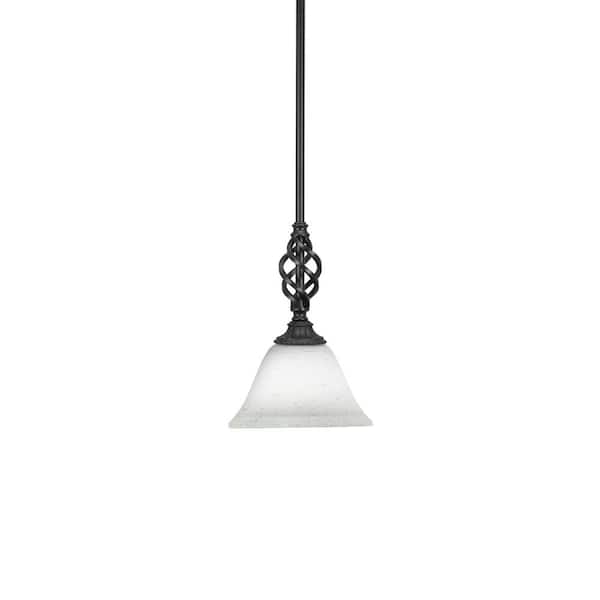 Unbranded Bridgewater 100 W 1-Light Matte Black Standard Mini Pendant Light with Glass Shade