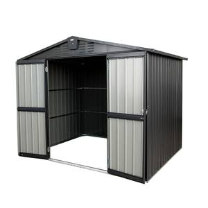 8.2 ft. W x 6.2 ft. D Metal Outdoor Storage Shed with Lockable Double Door and Built-in Air Vent, Black 50.84 sq. ft.