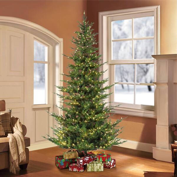 thumbnail image 2 of LuxenHome 7FT Flocked Christmas Tree, Unlit Downswept Slim Pencil Christmas Tree 2 of 12