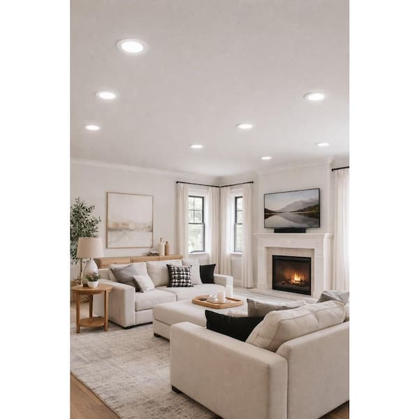 6 in. Canless Integrated LED Recessed Light Trim Dimmable Selectable Color Temperature 1050 Lumens (4-Pack)