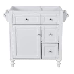 30 in. W x 17.87 in. D x 33.00 in. H Bath Vanity Cabinet without Top in White with 2-Drawers and Tip-Out Drawer