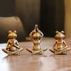 Irregular Frog figurines yoga zen decor, set of 3 yoga statues and  sculptures meditation decor for shelves PUN266 - The Home Depot