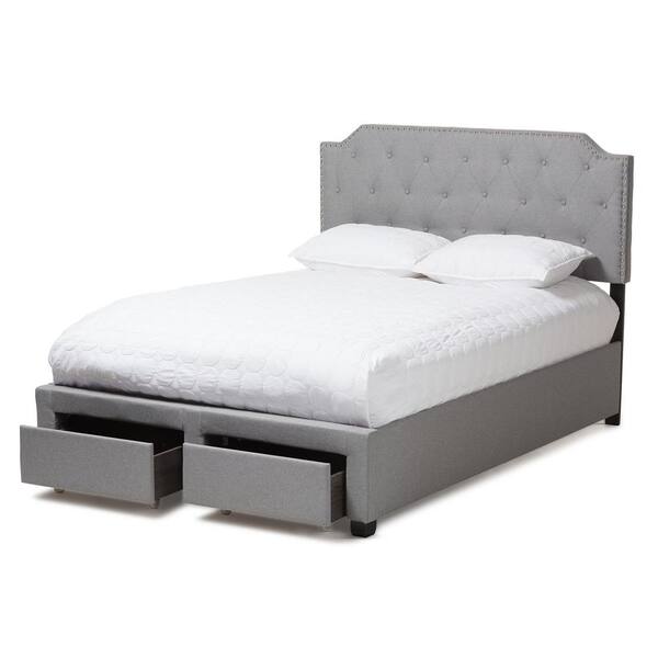Baxton Studio Aubrianne Grey King Storage Bed