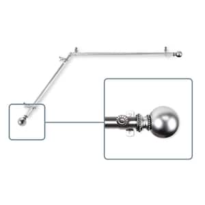 28 in. to 48 in. Adjustable 13/16 in. Corner Window Curtain Rod in Satin Nickel with Stevie Finials