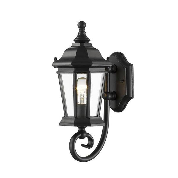 Filament Design Presley 1-Light Black Outdoor Wall Lantern Sconce