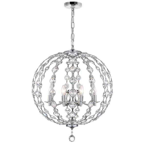 CWI Lighting Esia 8 Light Chandelier With Chrome Finish