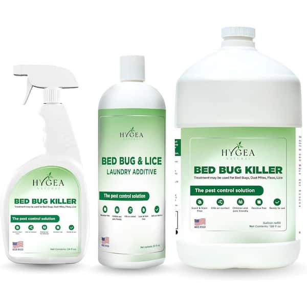 Hygea Natural Mite and Bed bug Kit, Odorless,Non Toxic- Includes Bed Bug Spray, Refill, Laundry Additive Insect Killer