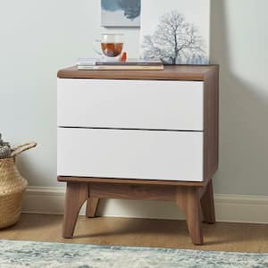 Envision 2-Drawer Nightstand in Walnut White