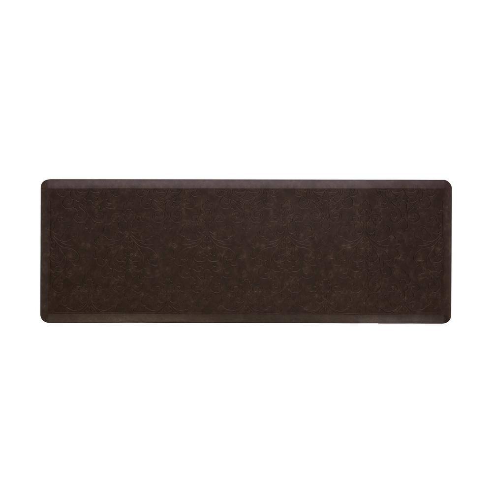 Marni Brown Anti-Fatigue Memory Foam Kitchen Mat 17.5" x 48"