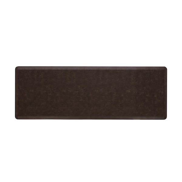 Chef Gear Marni Brown 17.5 in. x 48 in. Floral Synthetic Kitchen Mat
